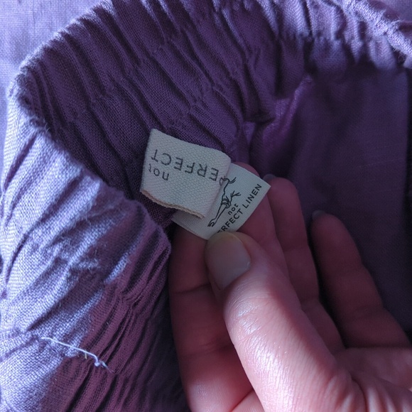 Loose Linen Pants, Dusty Lavender, Women's Size M/L - Picture 3 of 16